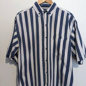 Vintage 1990s True Identity Nautical Striped Button Down